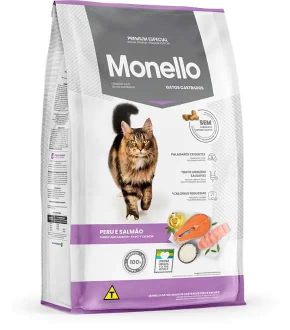 Monello Adult Sterilized Cat Dry Food with Turkey & Salmon 1kg
