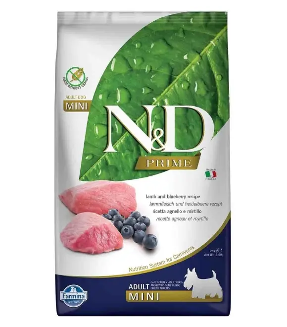 Farmina N&D Prime Lamb & Blueberry Adult Dog Mini – 2.5 kg