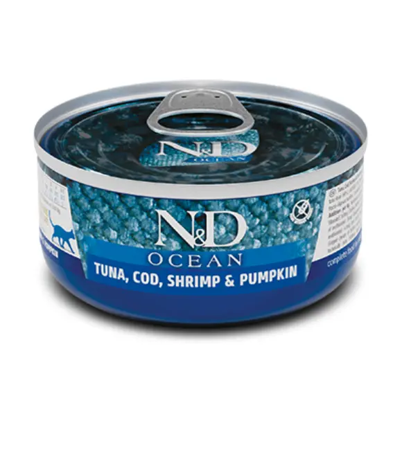 PZ-Farmina N&D Cat Ocean Tuna, Cod, Shrimp & Pumpkin 80g