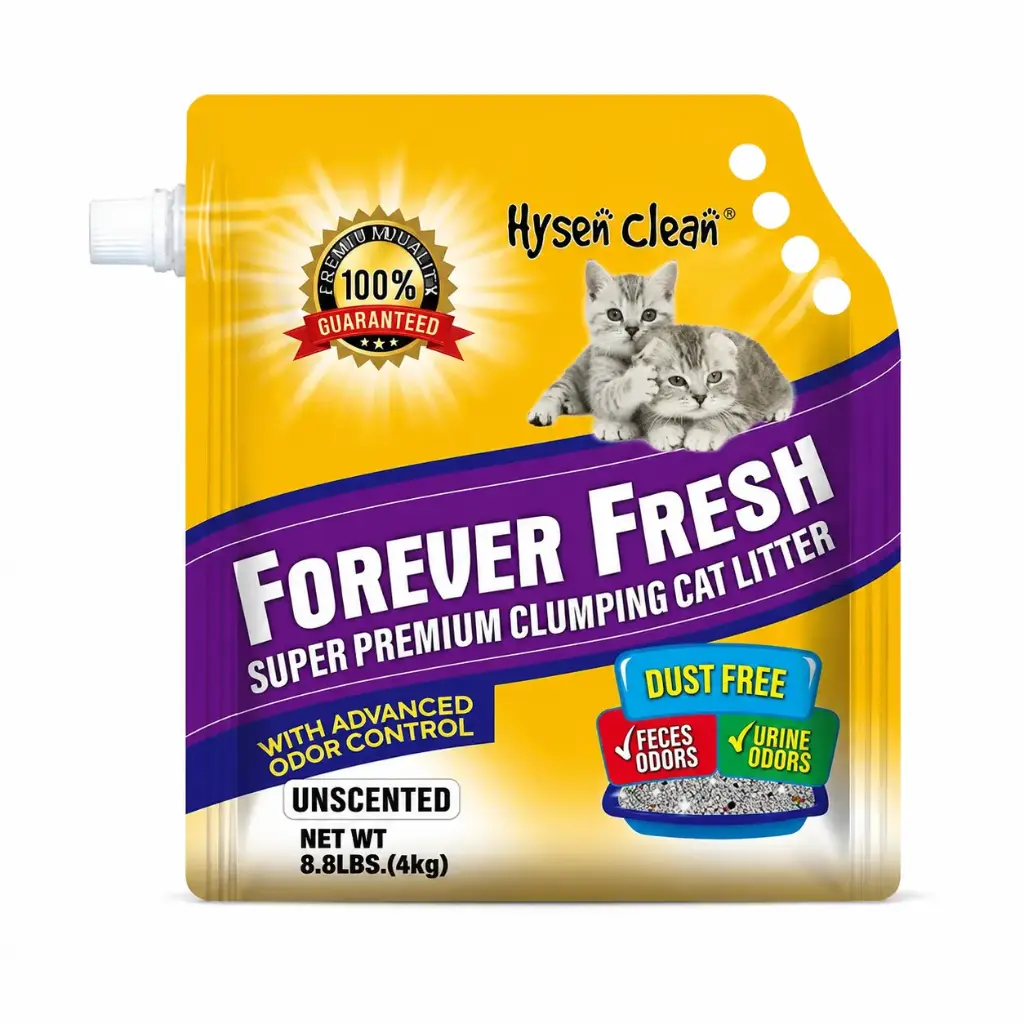Hysen Clean Forever Fresh Super Premium Clumping Cat Litter Unscented 4kg