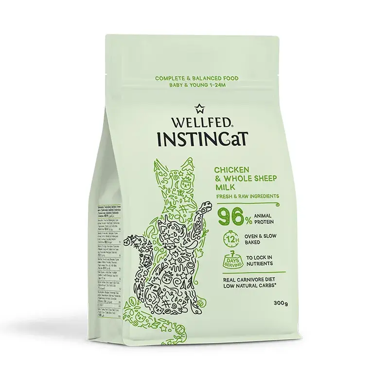Pet Interest Wellfed INSTINCaT Complete Chicken & Whole Sheep Milk Kitten Food 300g – 1 to 24 Months
